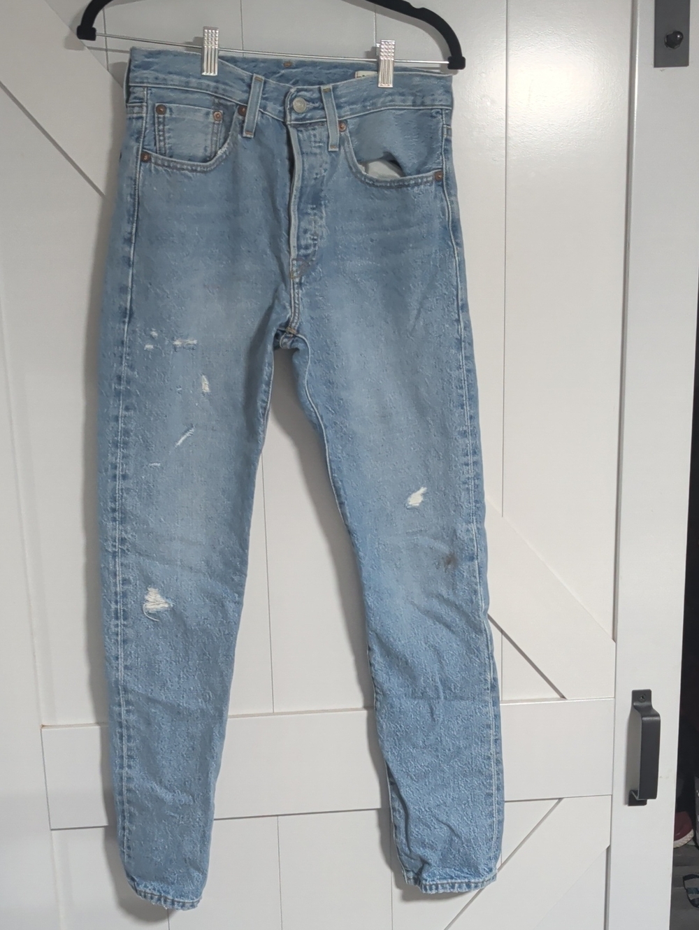 Levi's 501 White Oak Cone Denim Jeans, Blue, Slim